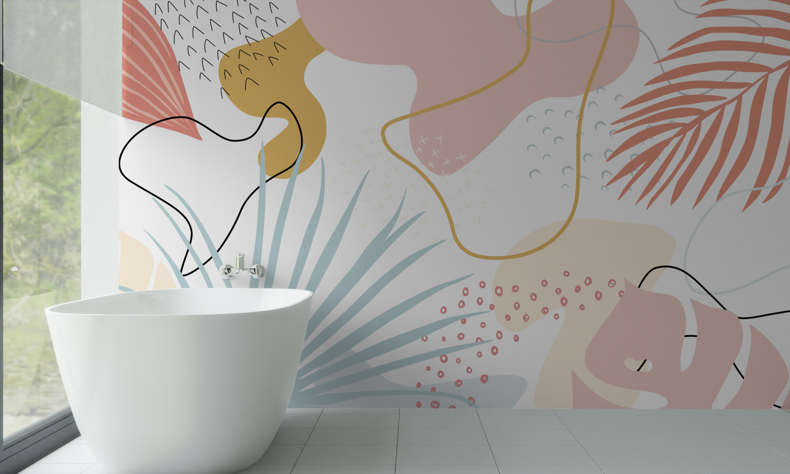 Fototapeta flora tropikalna w abstrakcji