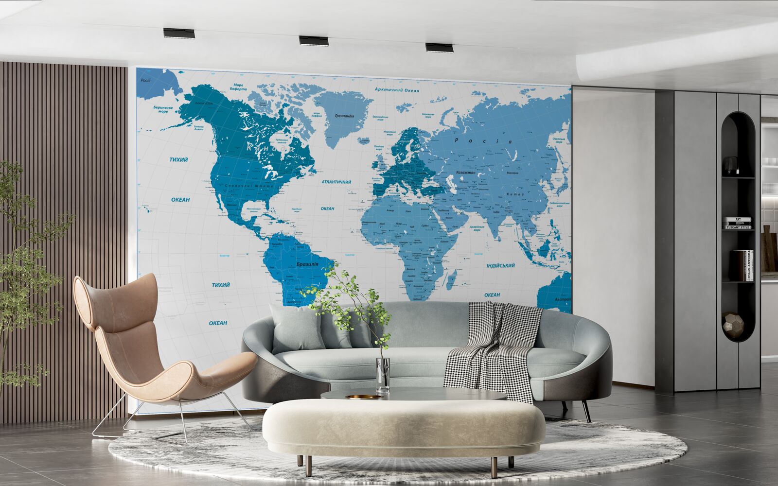 Fototapeta niebieska mapa świata