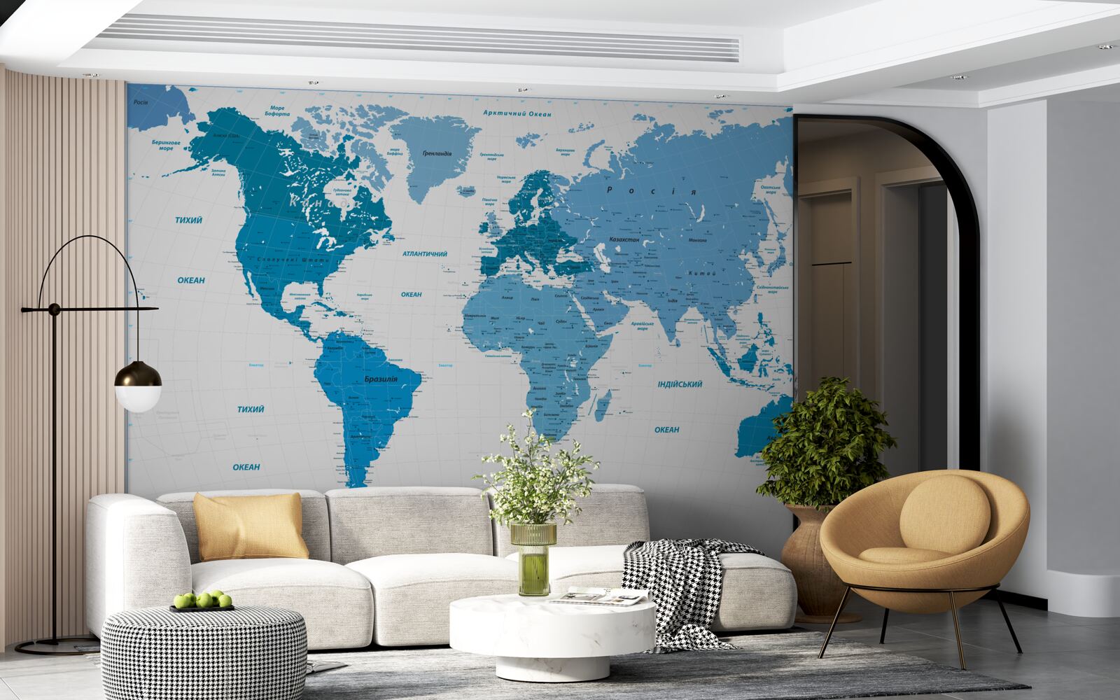 Fototapeta niebieska mapa świata