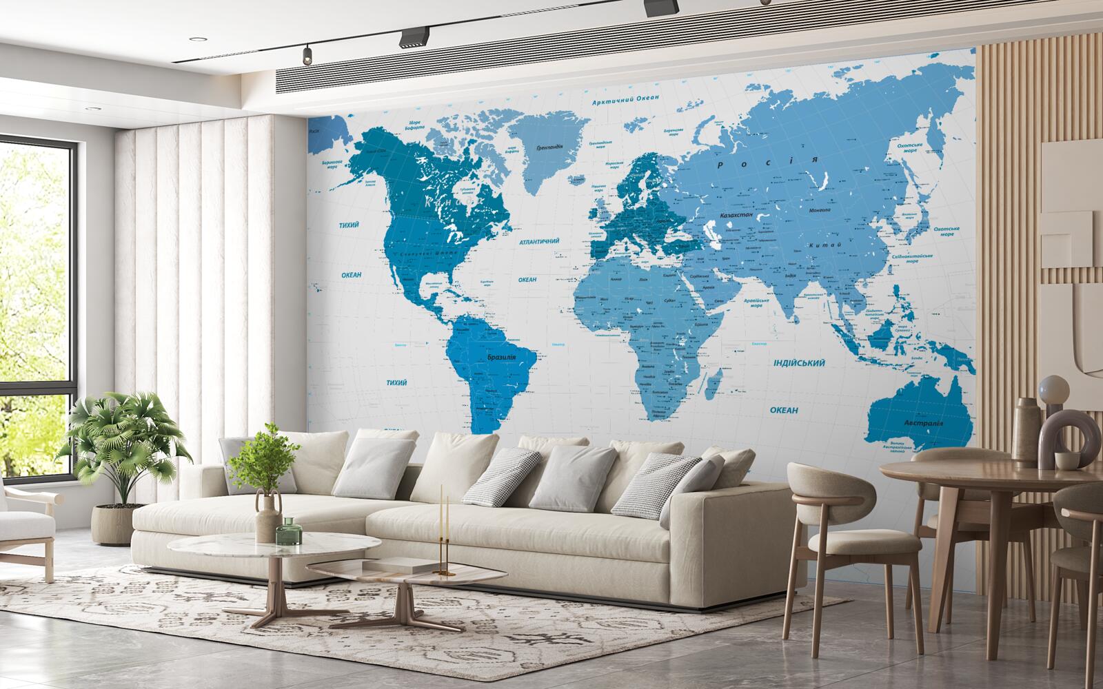 Fototapeta niebieska mapa świata