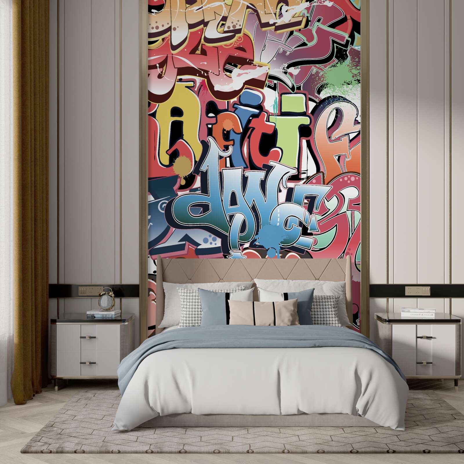 Fototapeta napisy graffiti w różnych kolorach