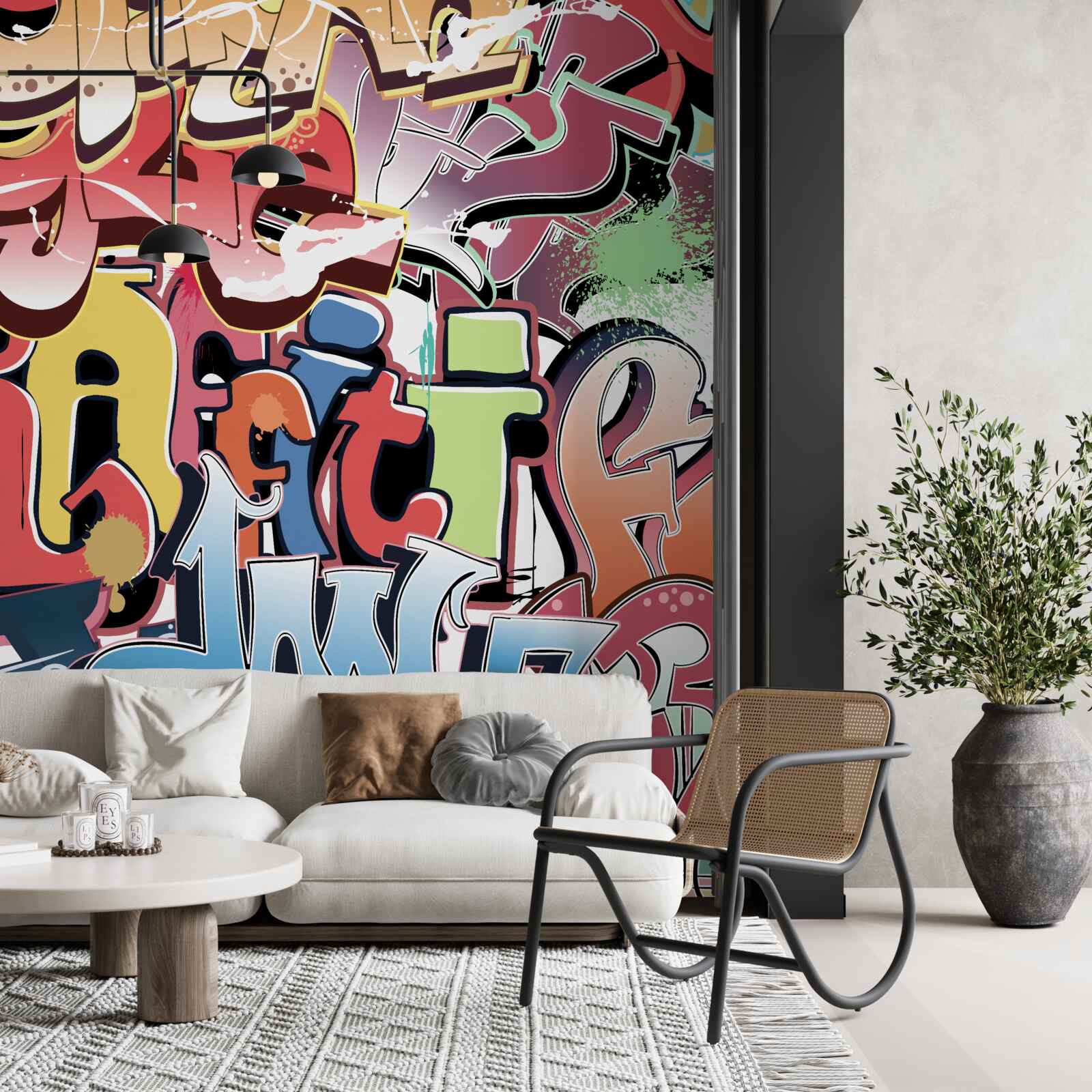 Fototapeta napisy graffiti w różnych kolorach