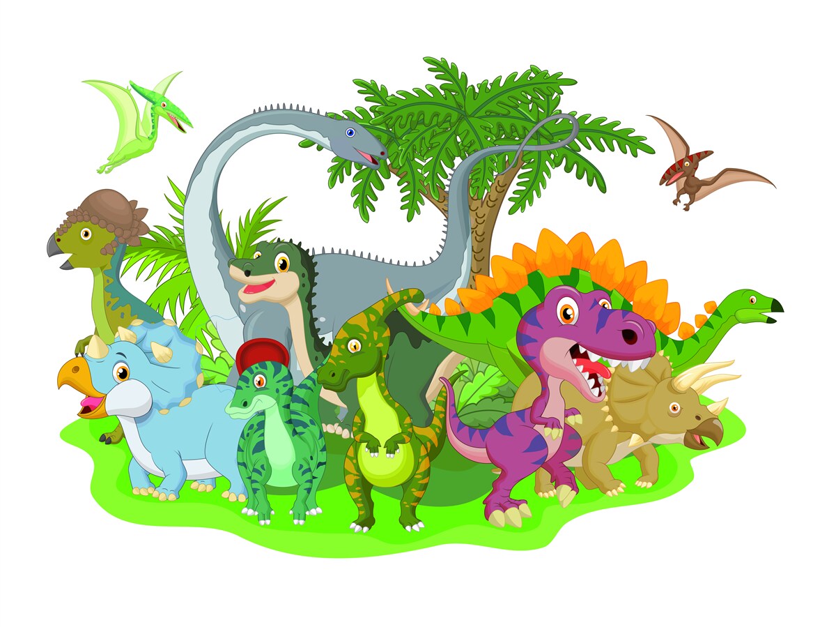 Fototapeta kreskówkowe dinozaury