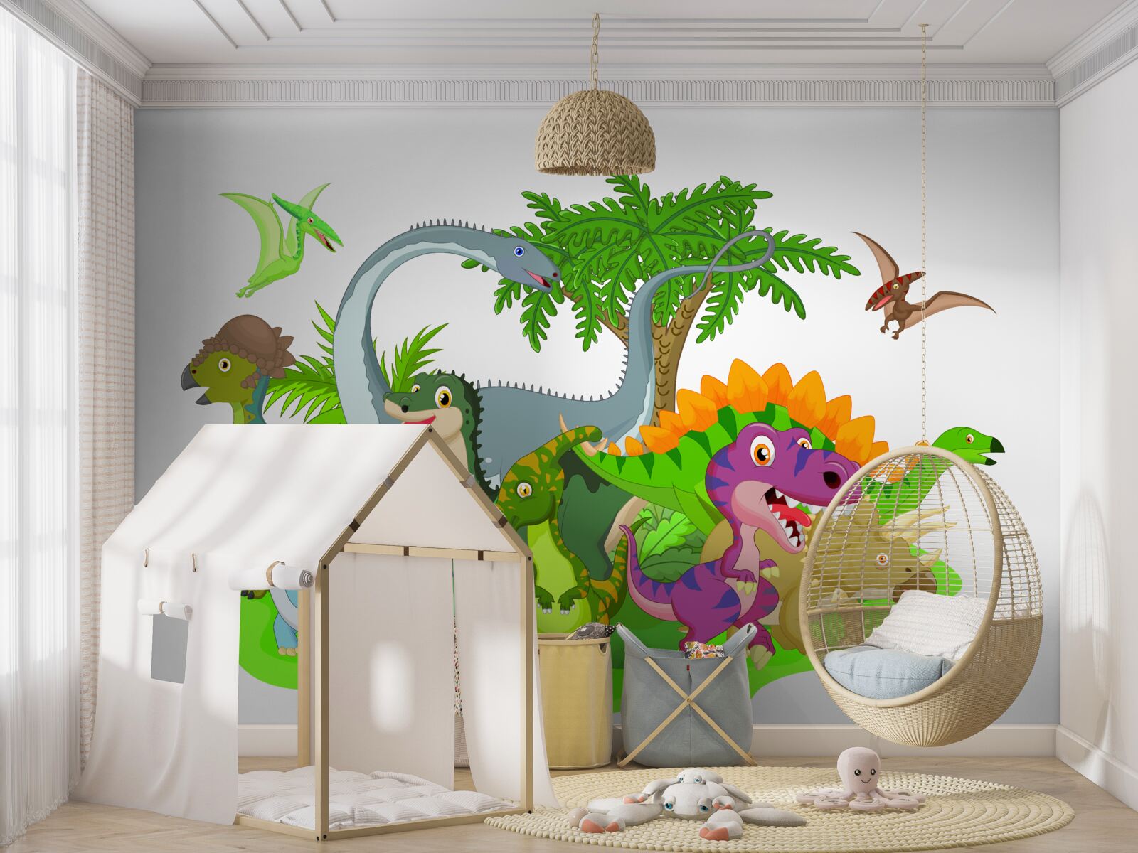 Fototapeta kreskówkowe dinozaury