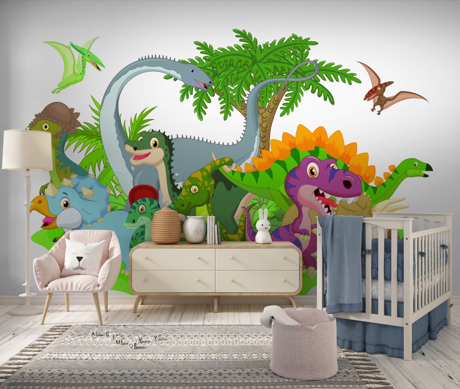 Fototapeta kreskówkowe dinozaury