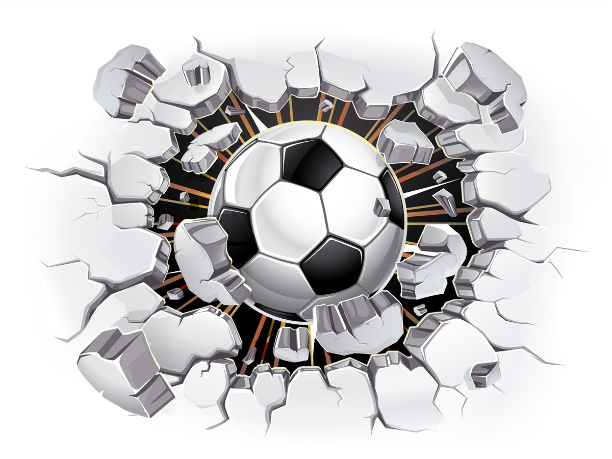 Fototapeta piłka nożna latająca w powietrzu