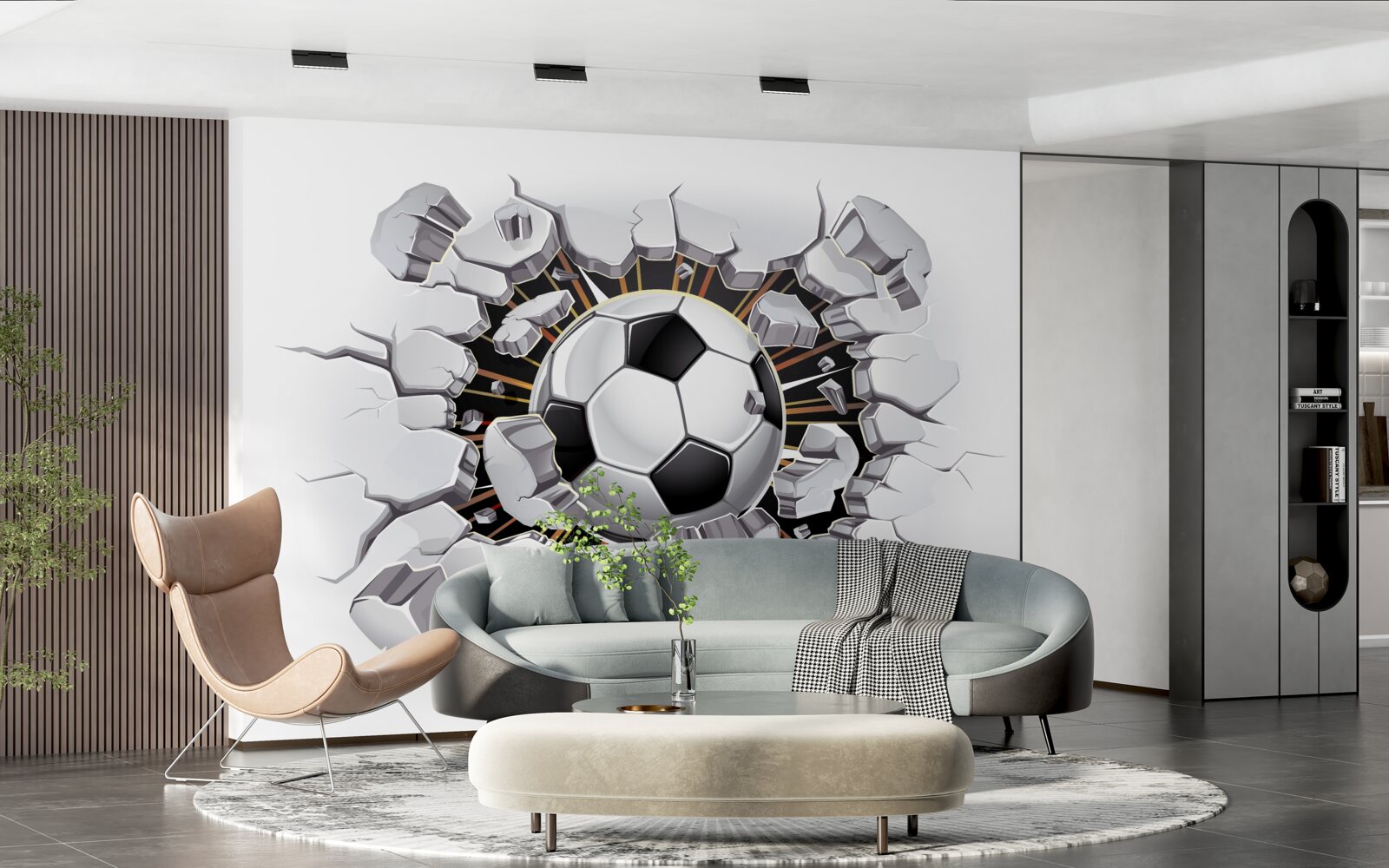 Fototapeta piłka nożna latająca w powietrzu