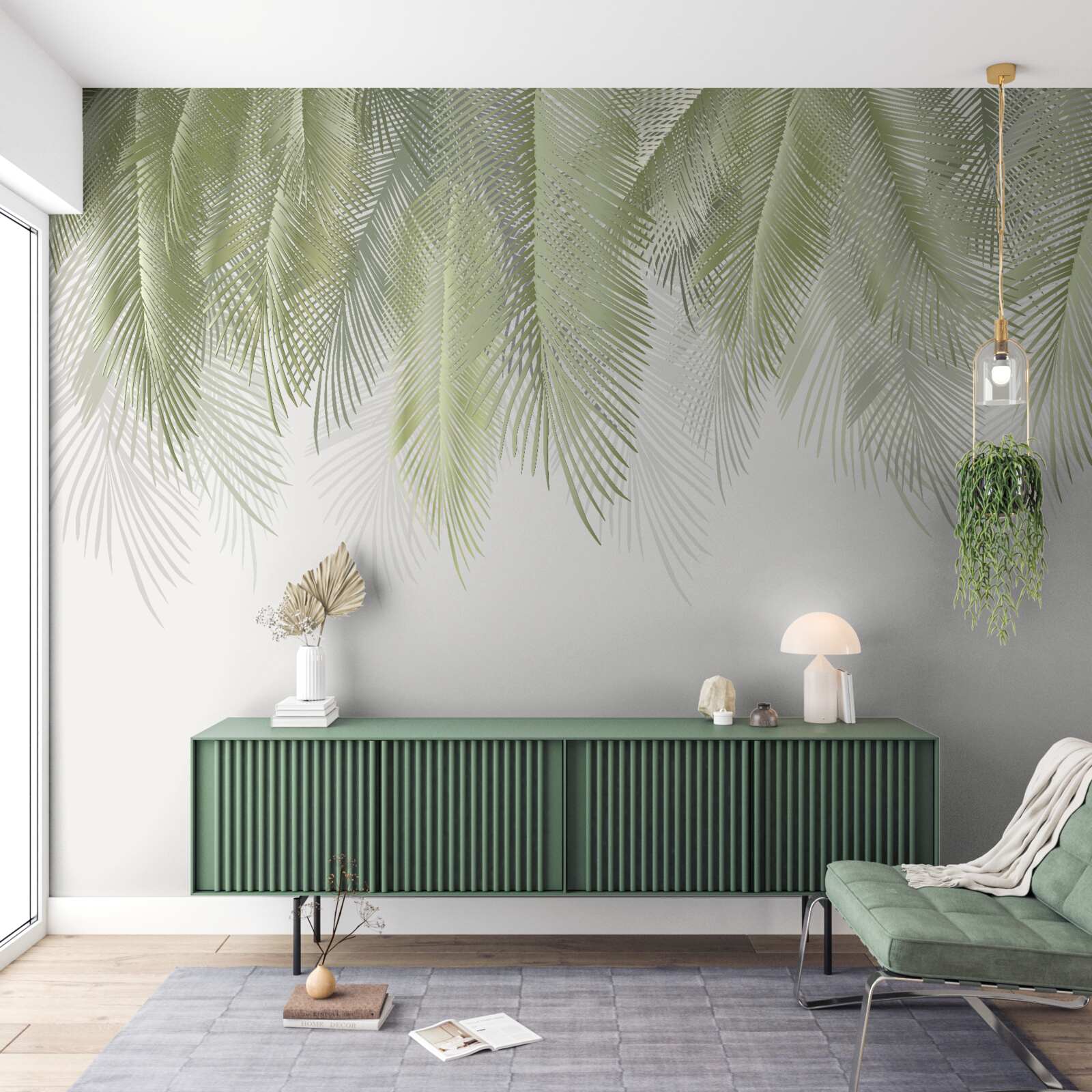 Fototapeta tropiki z zielonymi palmami