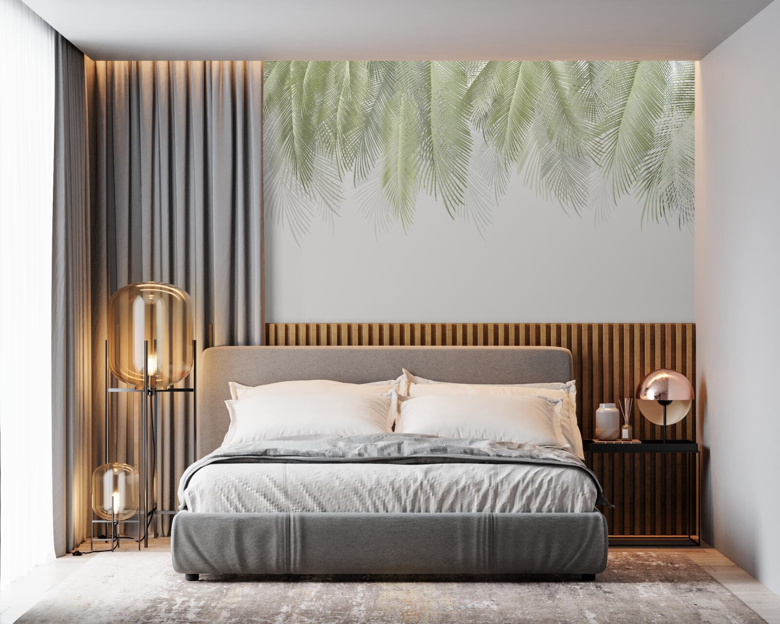 Fototapeta tropiki z zielonymi palmami