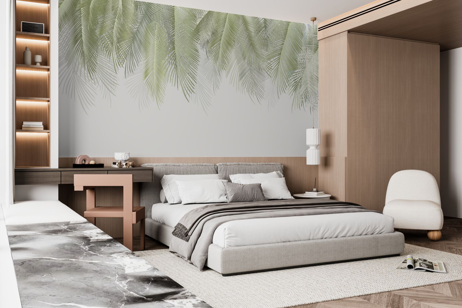 Fototapeta tropiki z zielonymi palmami