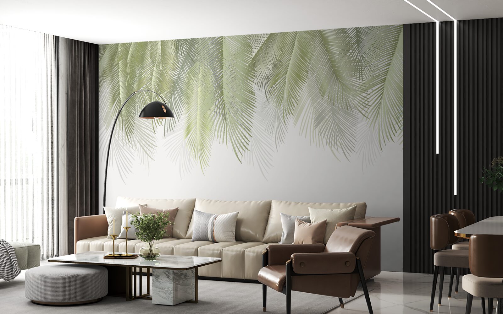 Fototapeta tropiki z zielonymi palmami