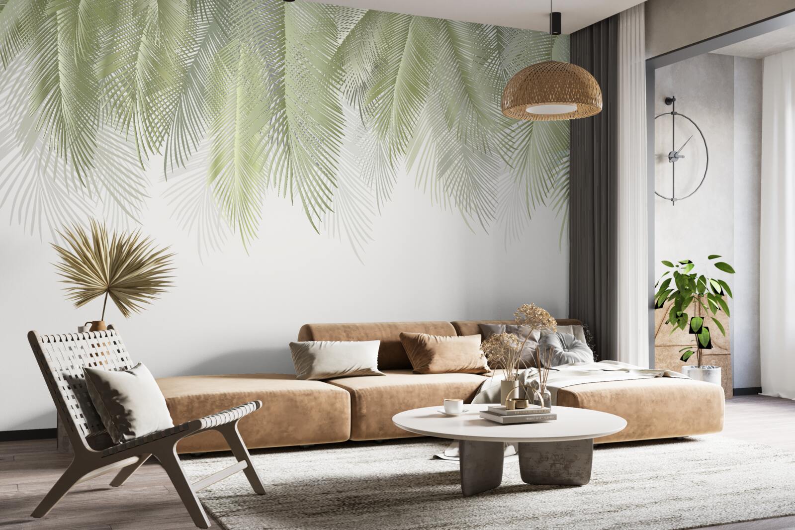 Fototapeta tropiki z zielonymi palmami