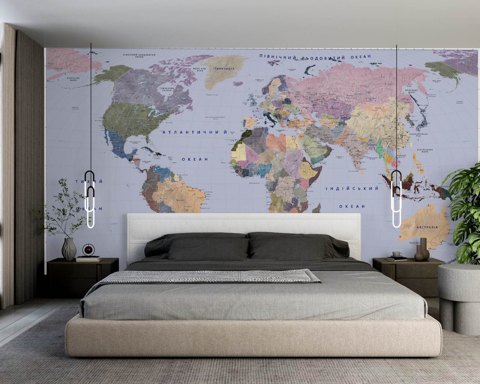 Fototapeta wielobarwna mapa geograficzna ziemi