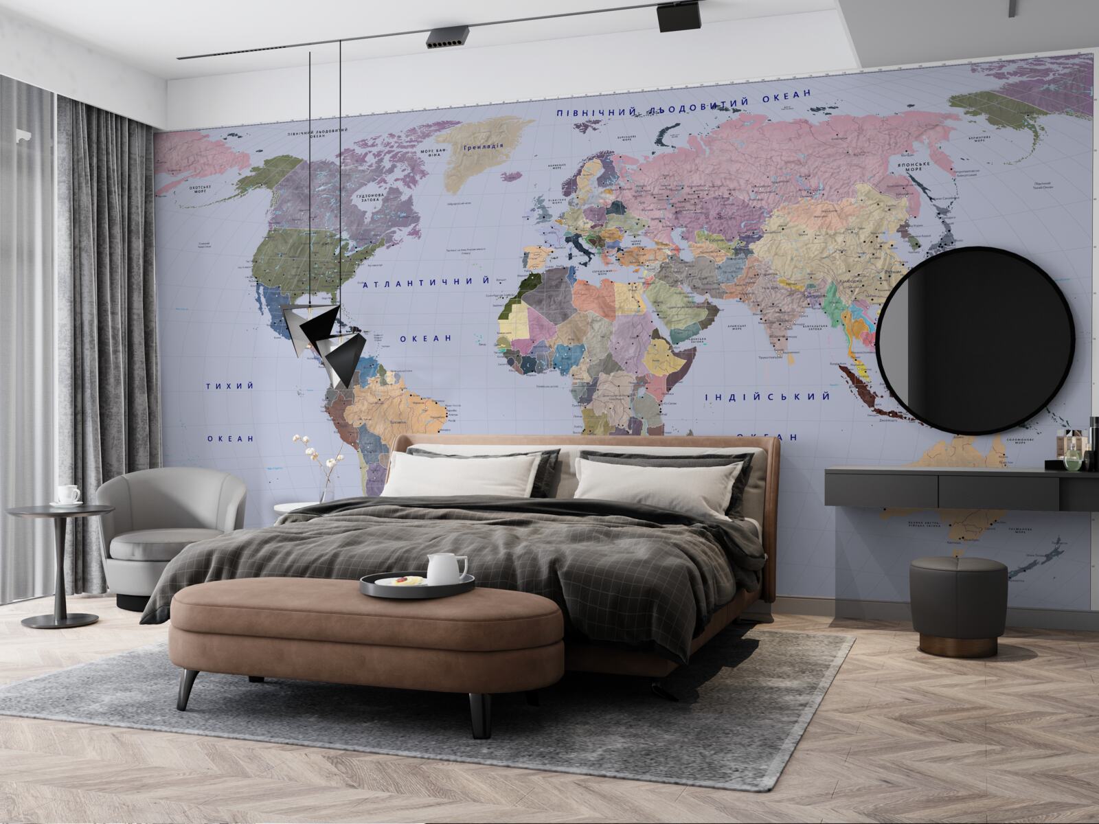 Fototapeta wielobarwna mapa geograficzna ziemi