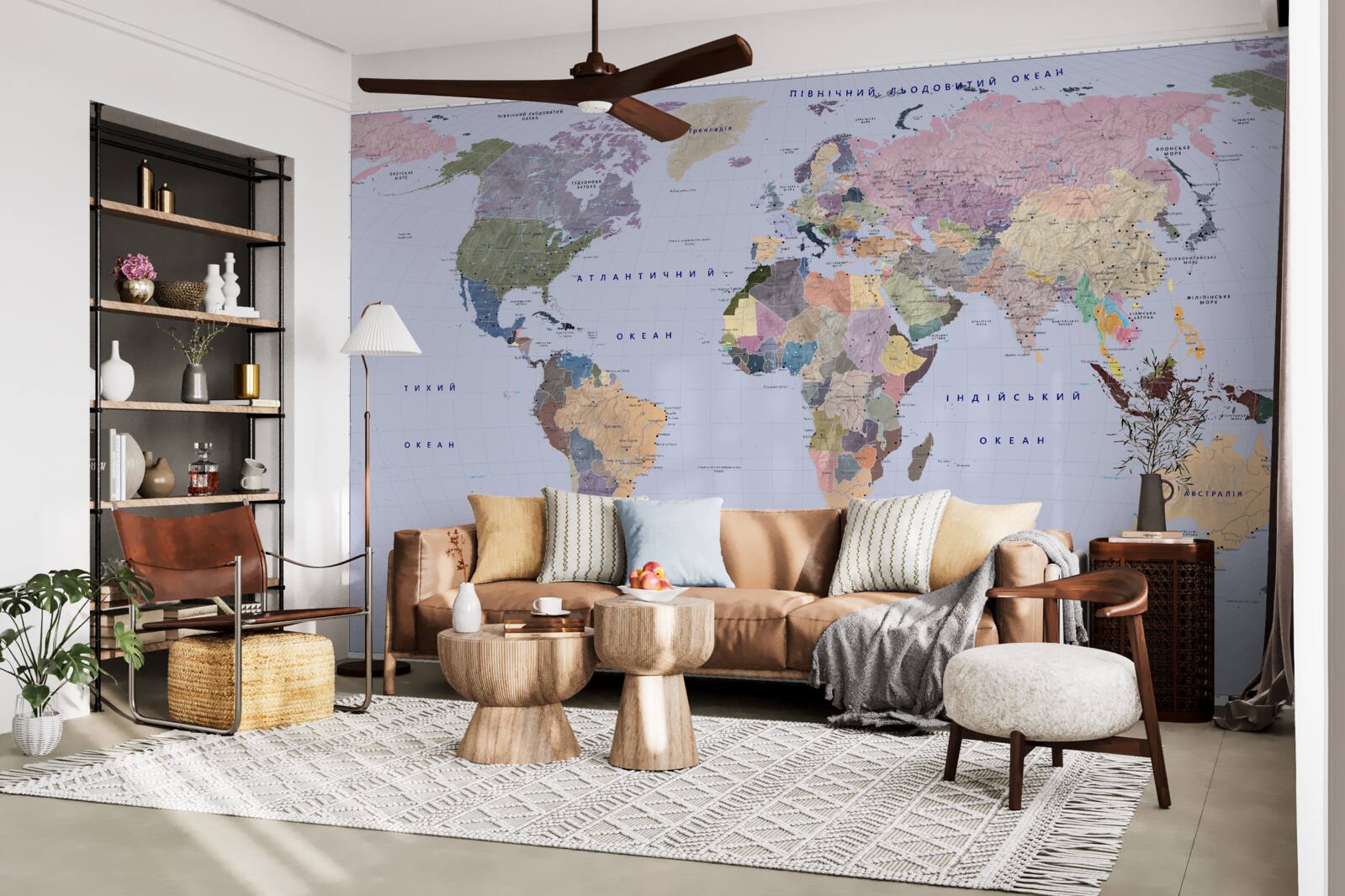 Fototapeta wielobarwna mapa geograficzna ziemi