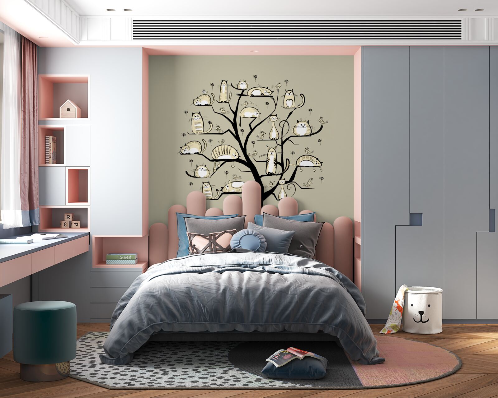 Fototapeta koty na gałęzi