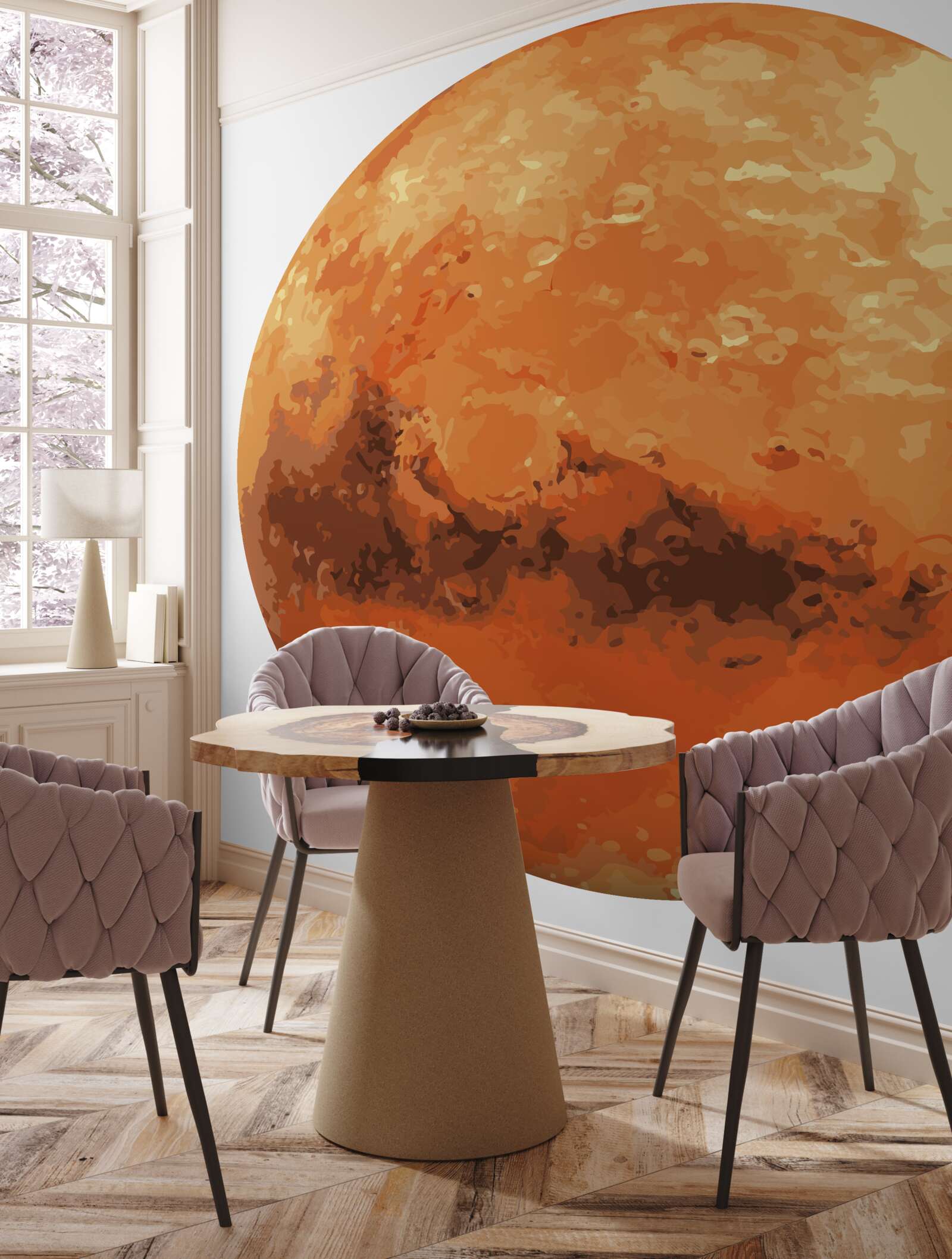 Fototapeta planeta jest czerwono-żółta