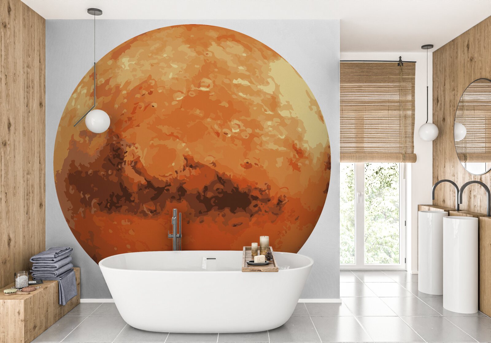 Fototapeta planeta jest czerwono-żółta