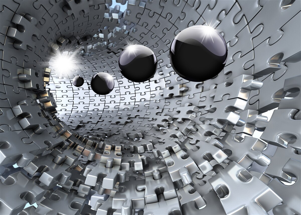 Fototapeta czarne kule znikają za horyzontem