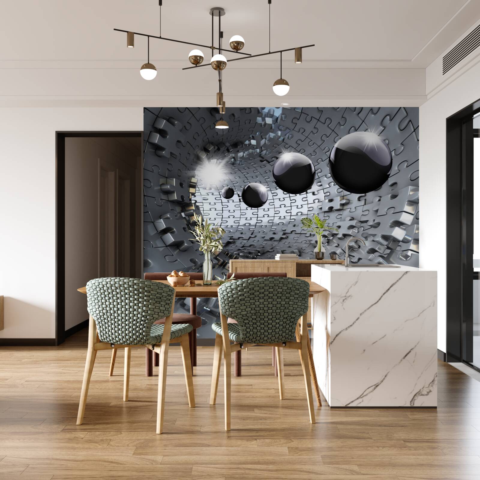 Fototapeta czarne kule znikają za horyzontem