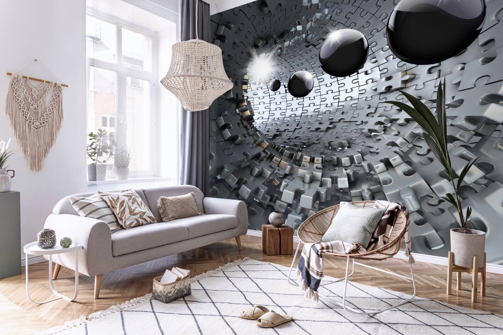 Fototapeta czarne kule znikają za horyzontem