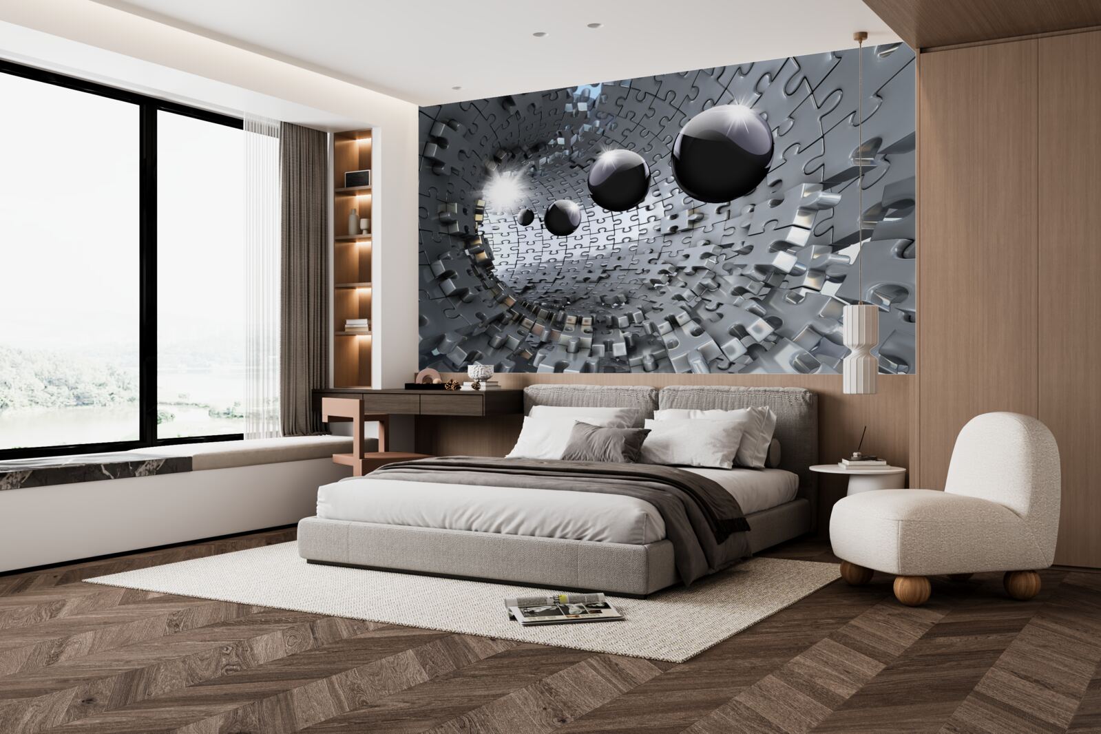 Fototapeta czarne kule znikają za horyzontem