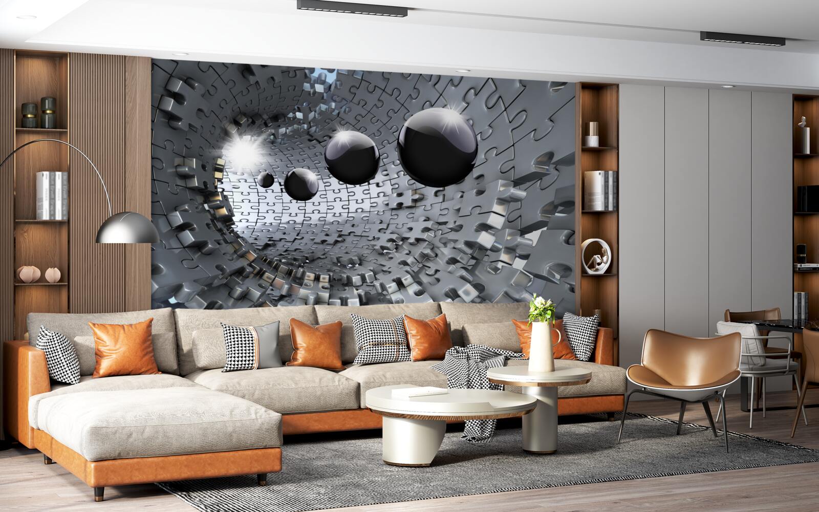 Fototapeta czarne kule znikają za horyzontem