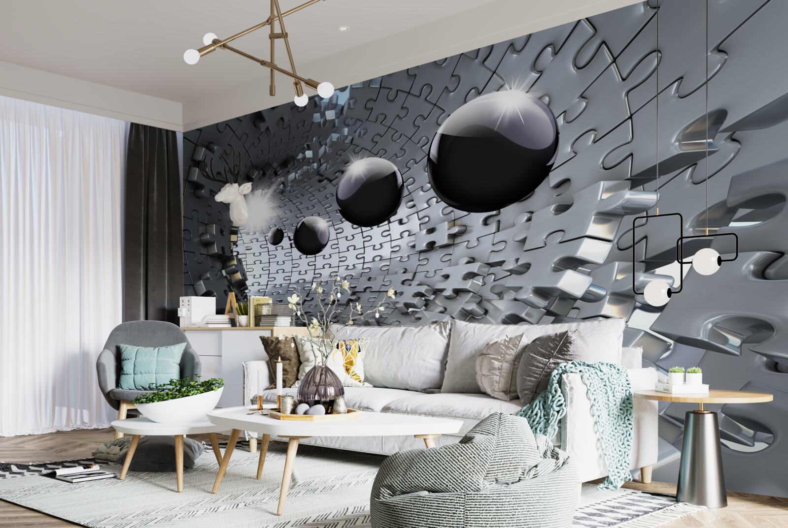 Fototapeta czarne kule znikają za horyzontem