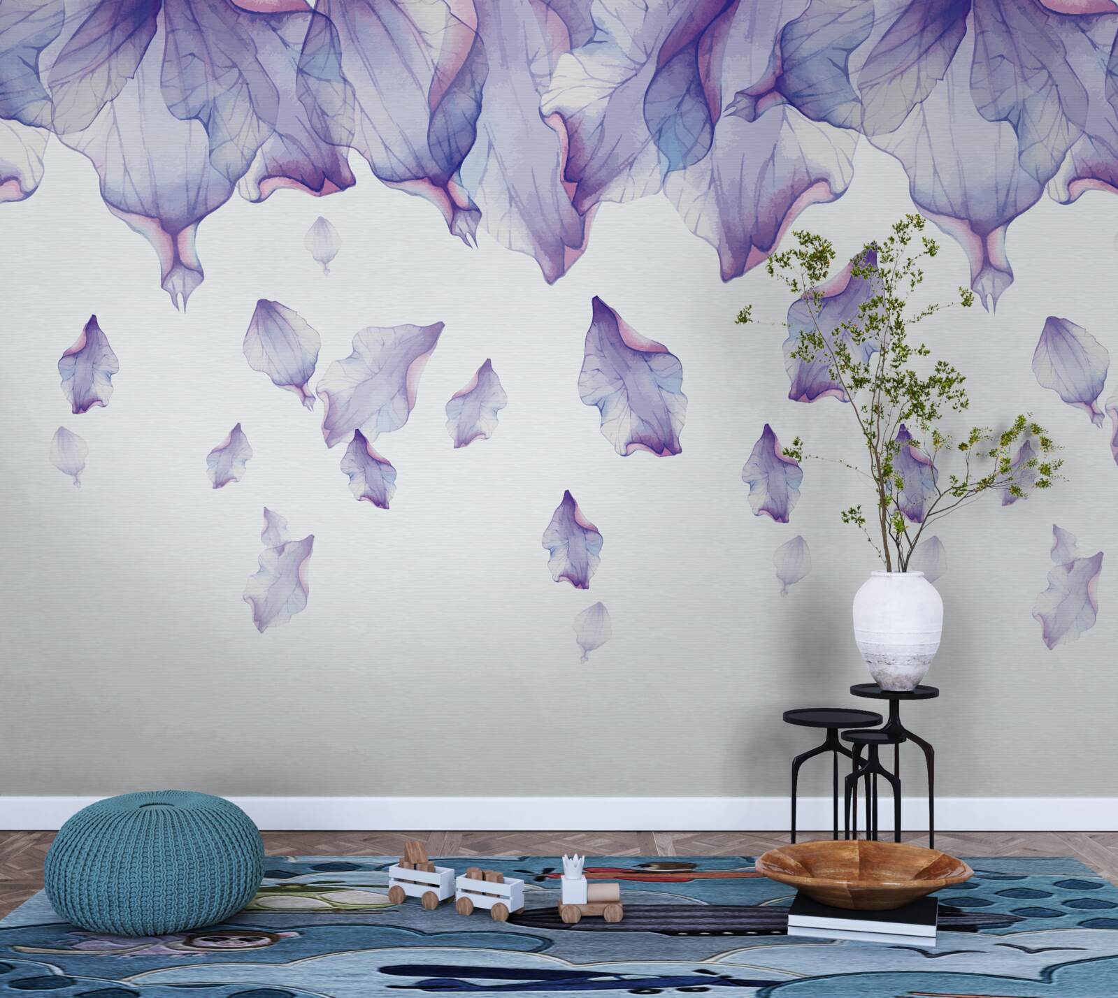 Fototapeta opadające fioletowe kwiaty irysa