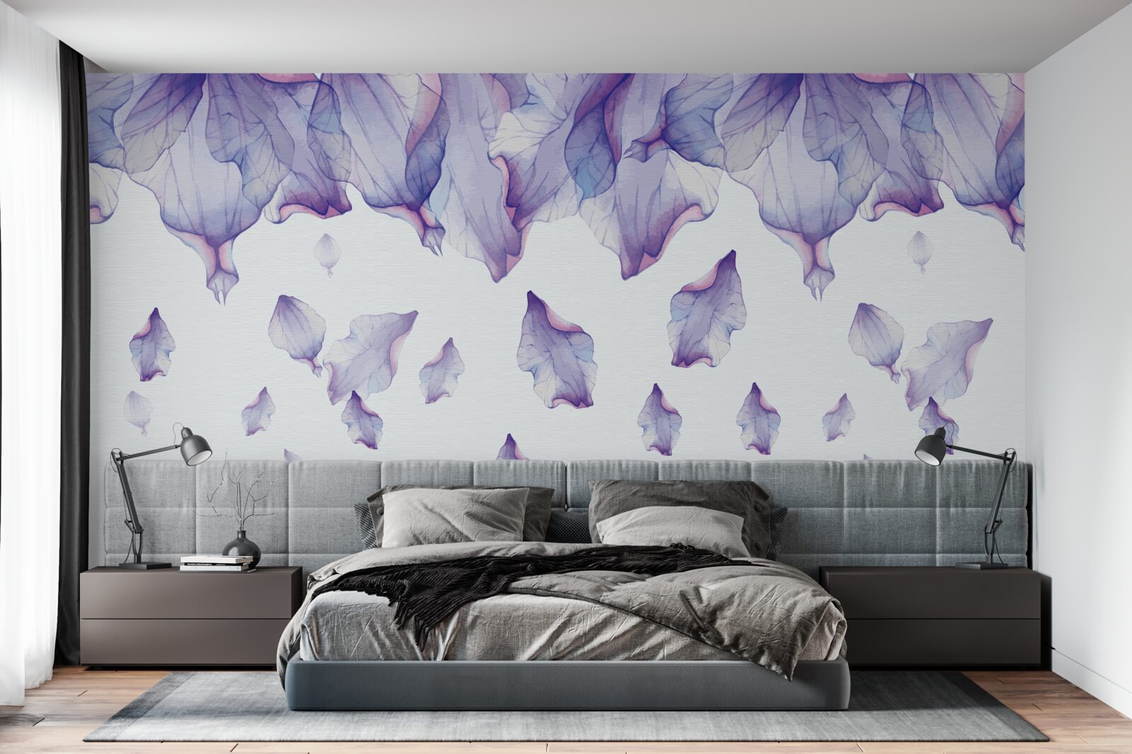 Fototapeta opadające fioletowe kwiaty irysa