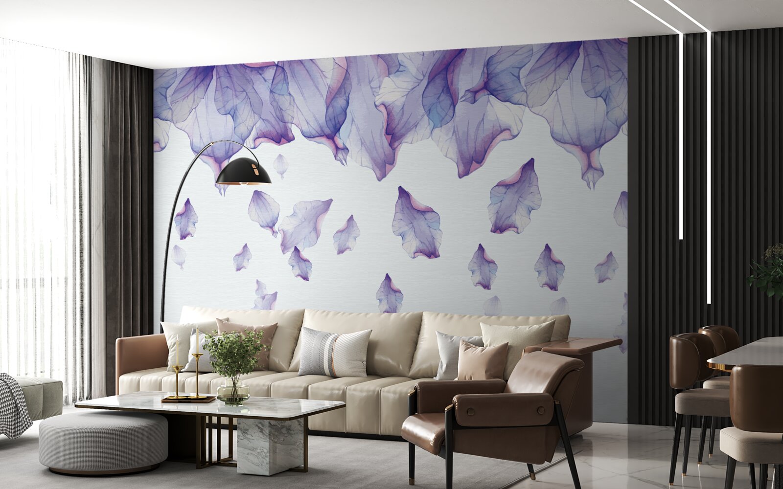 Fototapeta opadające fioletowe kwiaty irysa