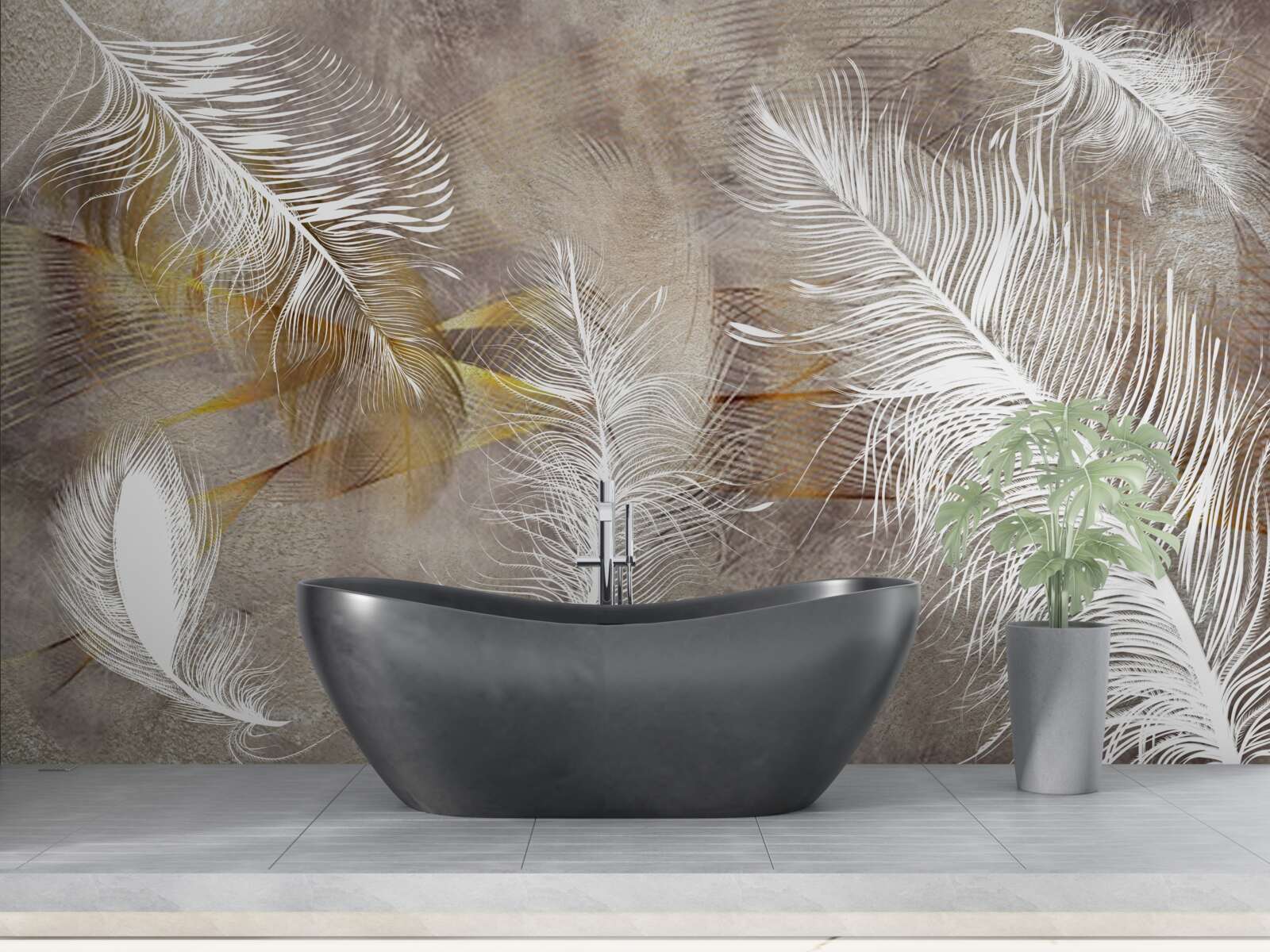 Fototapeta dekoracyjne piórka nawiązujące do lekkości powietrza