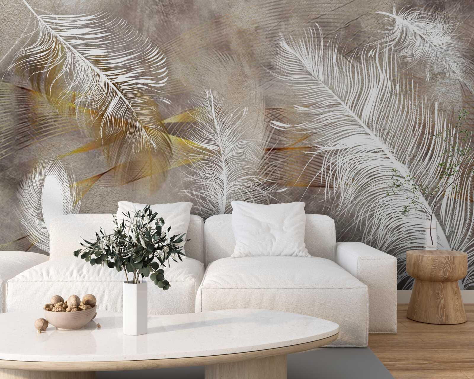 Fototapeta dekoracyjne piórka nawiązujące do lekkości powietrza