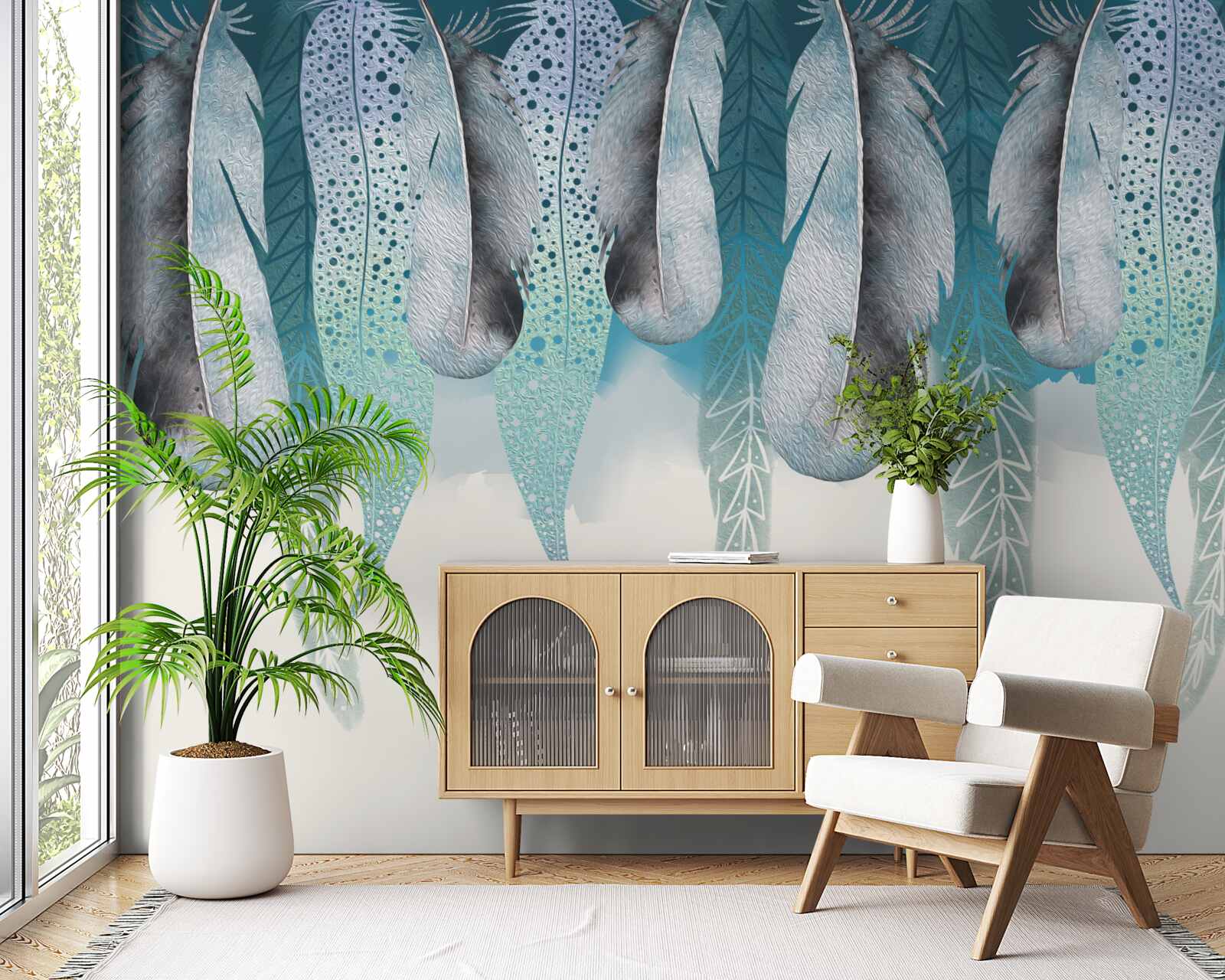 Fototapeta abstrakcyjne tło z wizerunkiem piór