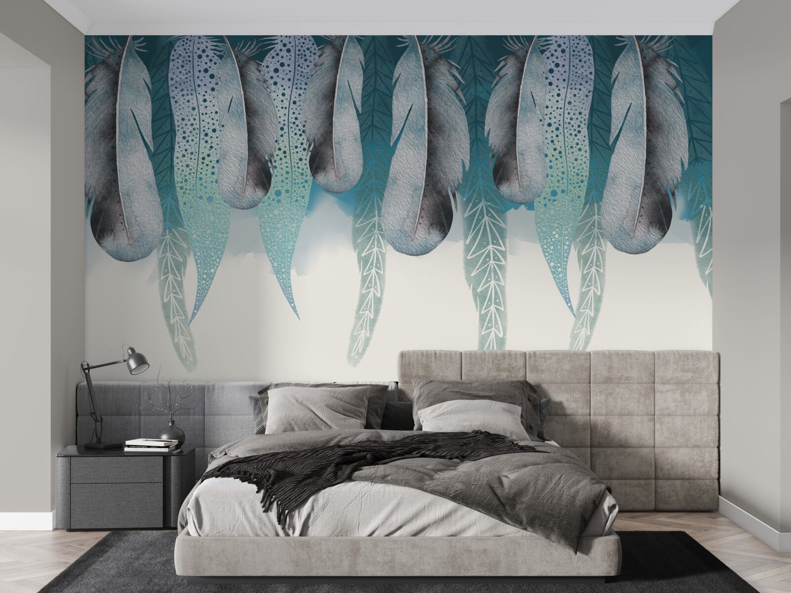 Fototapeta abstrakcyjne tło z wizerunkiem piór