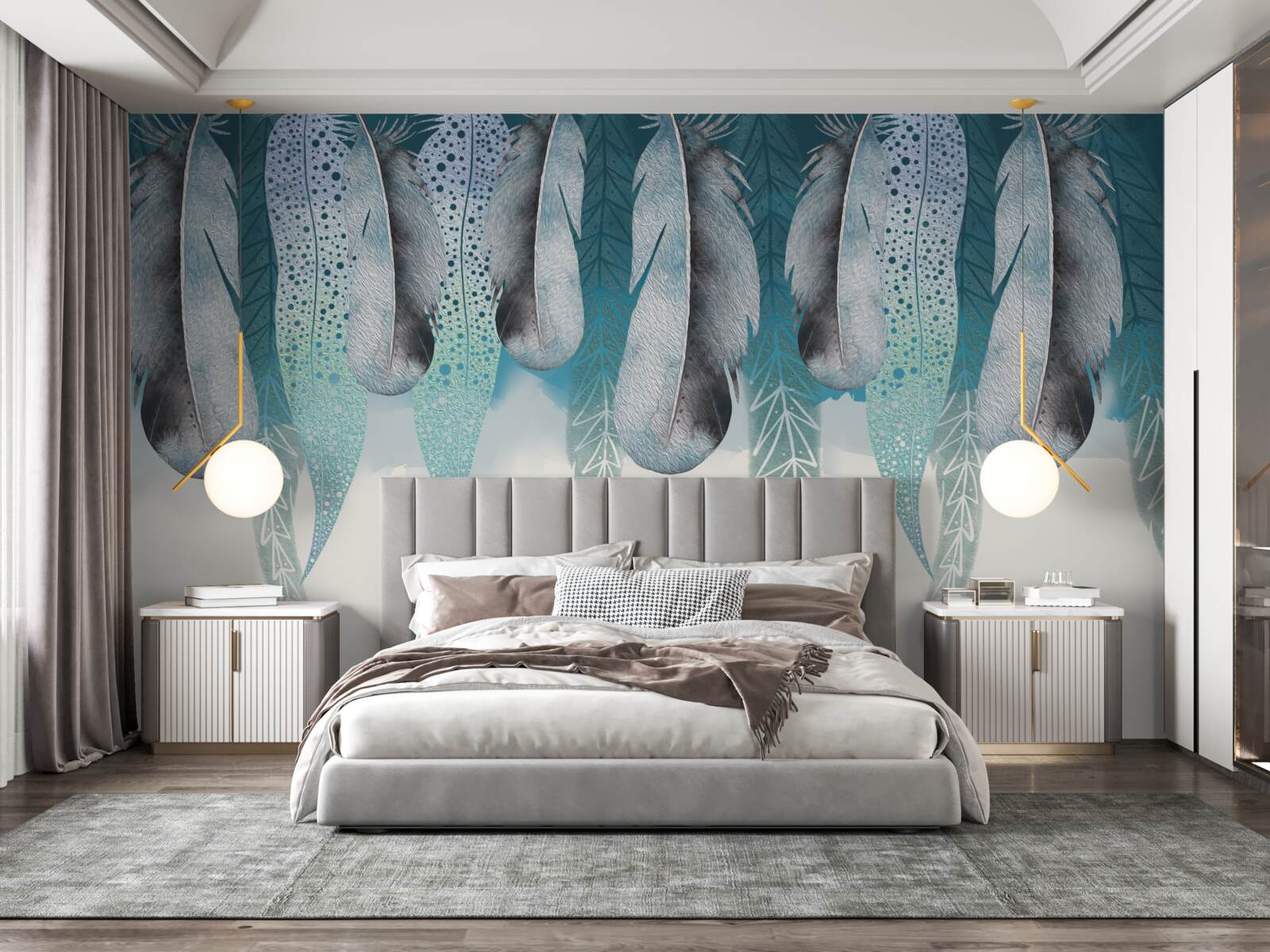 Fototapeta abstrakcyjne tło z wizerunkiem piór