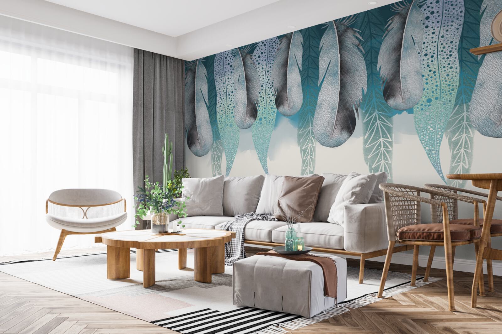 Fototapeta abstrakcyjne tło z wizerunkiem piór