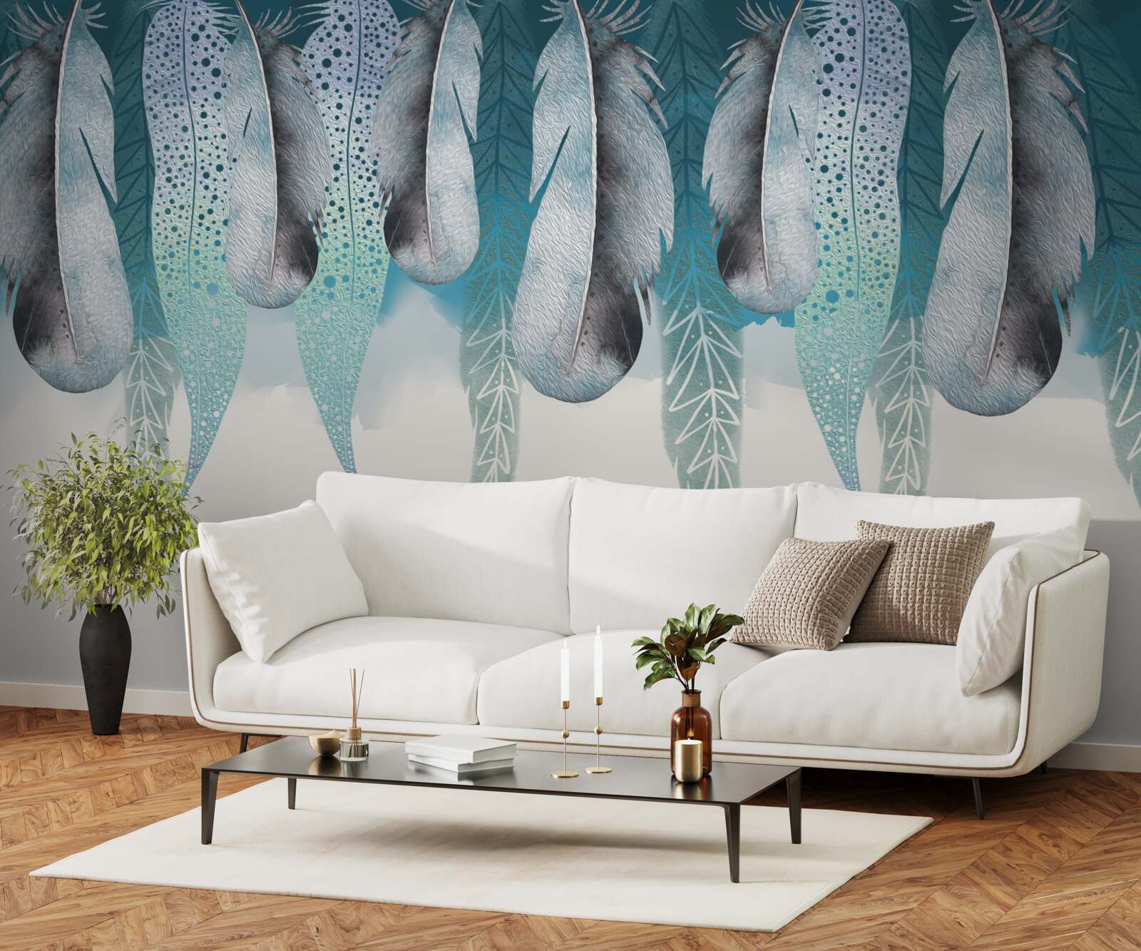 Fototapeta abstrakcyjne tło z wizerunkiem piór