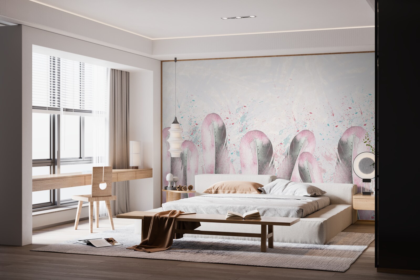 Fototapeta delikatność różowych piór