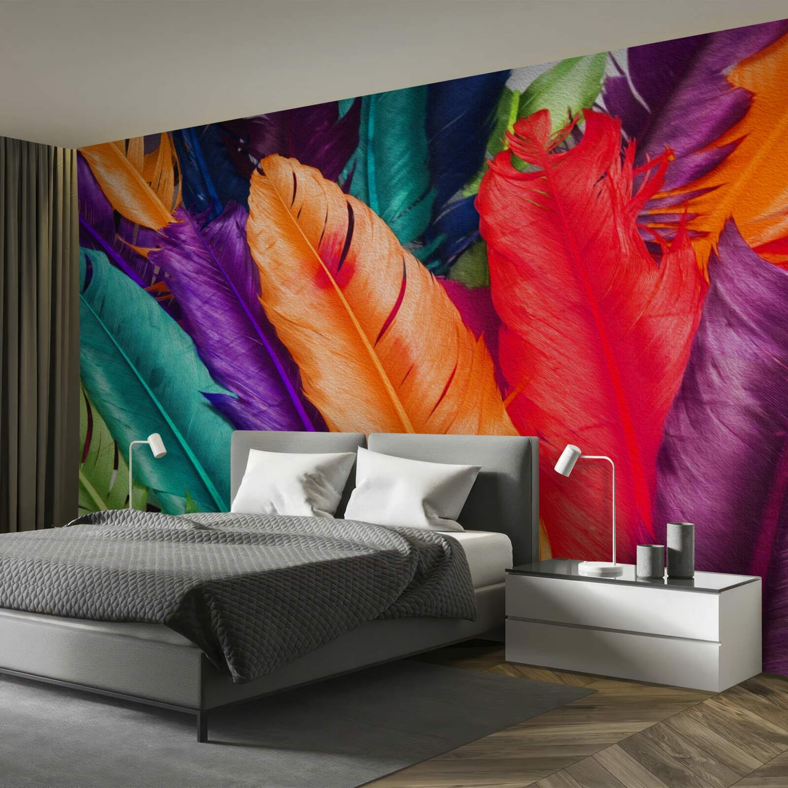 Fototapeta niezwykle bogate, błyszczące pióra