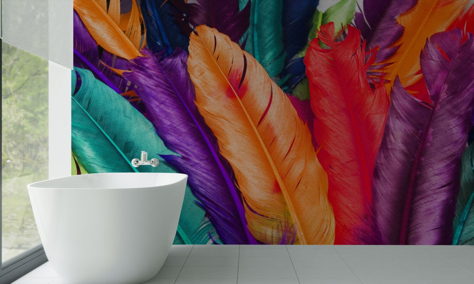 Fototapeta niezwykle bogate, błyszczące pióra