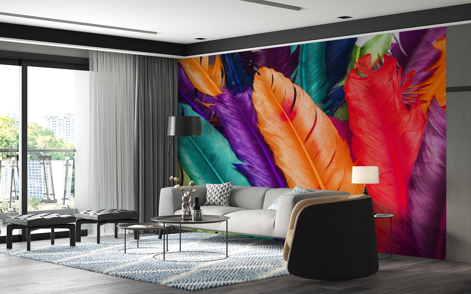 Fototapeta niezwykle bogate, błyszczące pióra