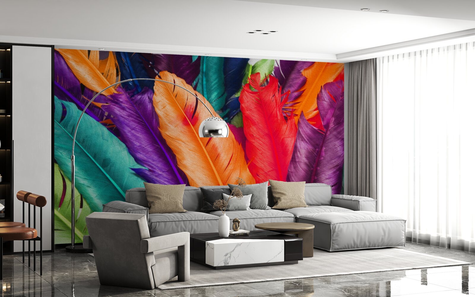 Fototapeta niezwykle bogate, błyszczące pióra