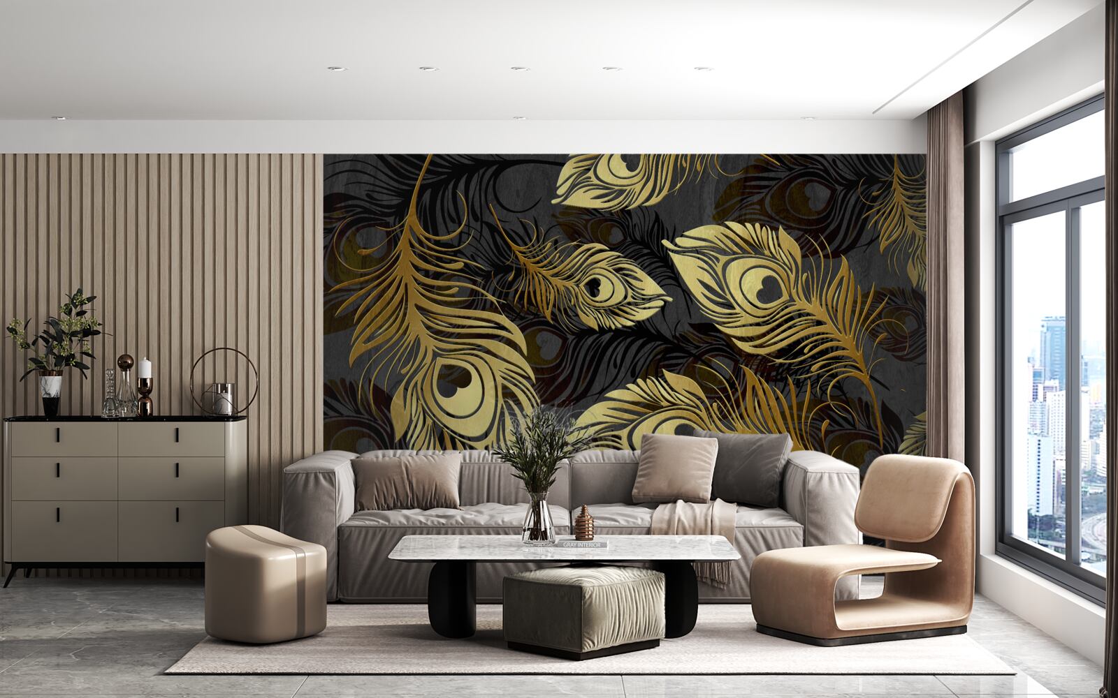 Fototapeta błyszczące złote pióra