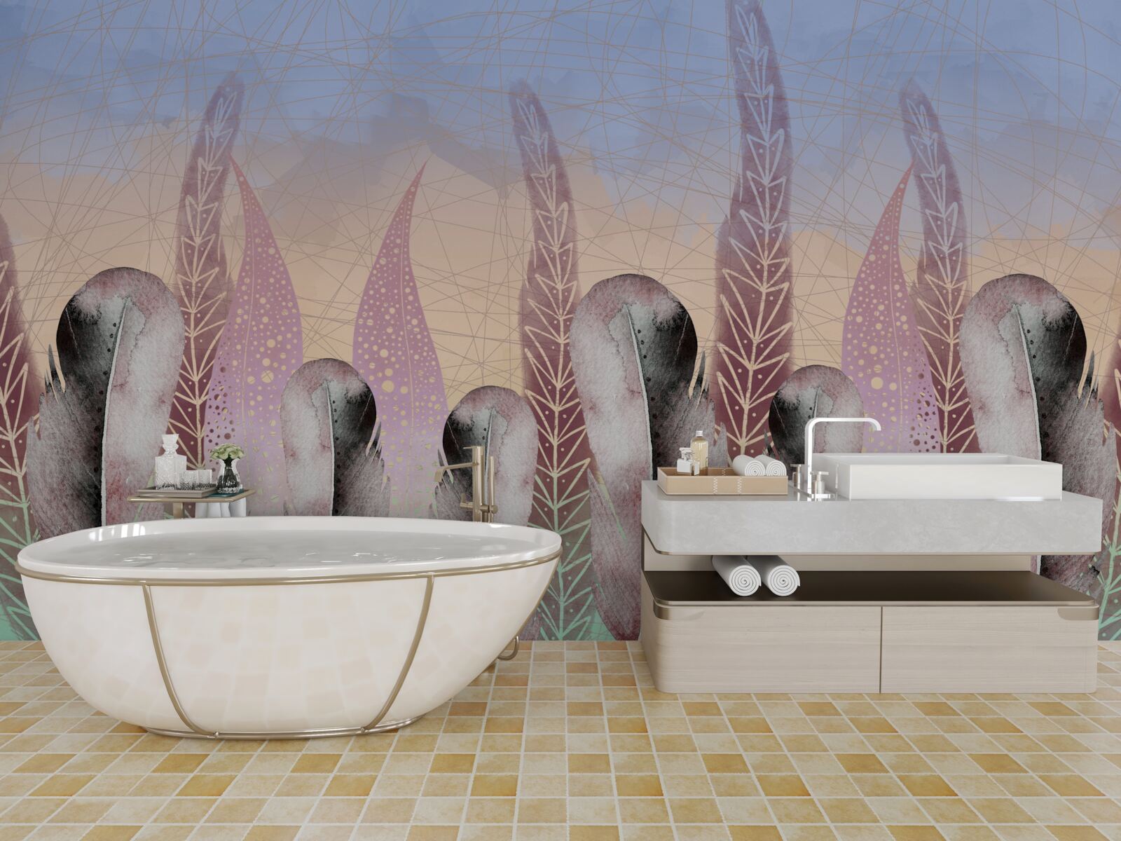 Fototapeta kolekcja piór wektorowych