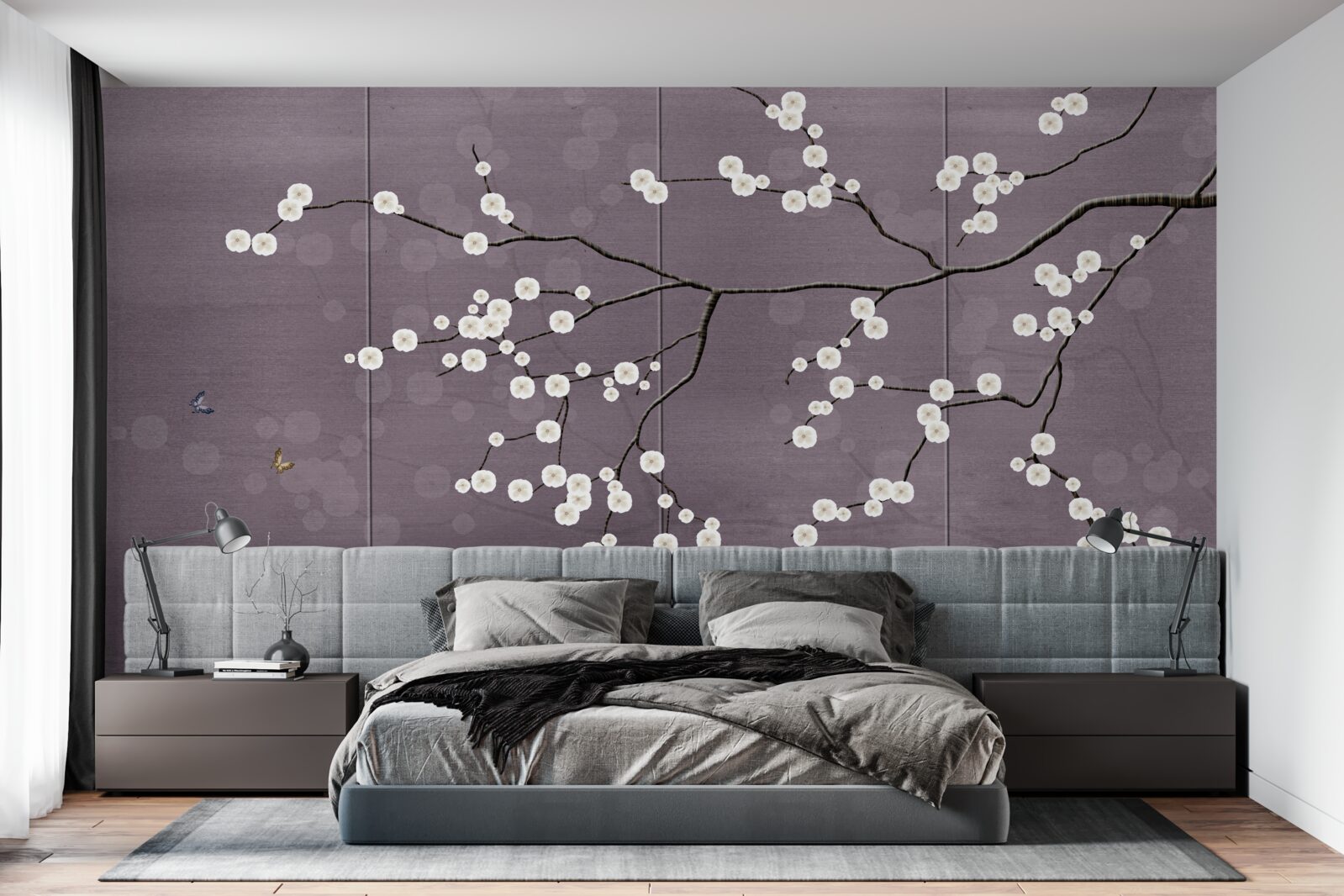 Fototapeta gałąź usiana małymi białymi kwiatami