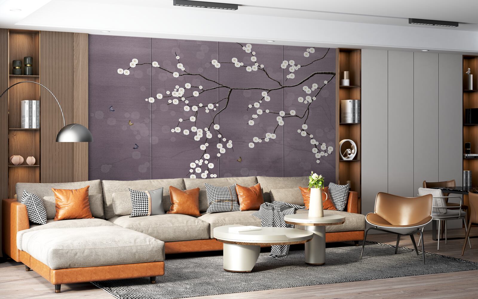 Fototapeta gałąź usiana małymi białymi kwiatami