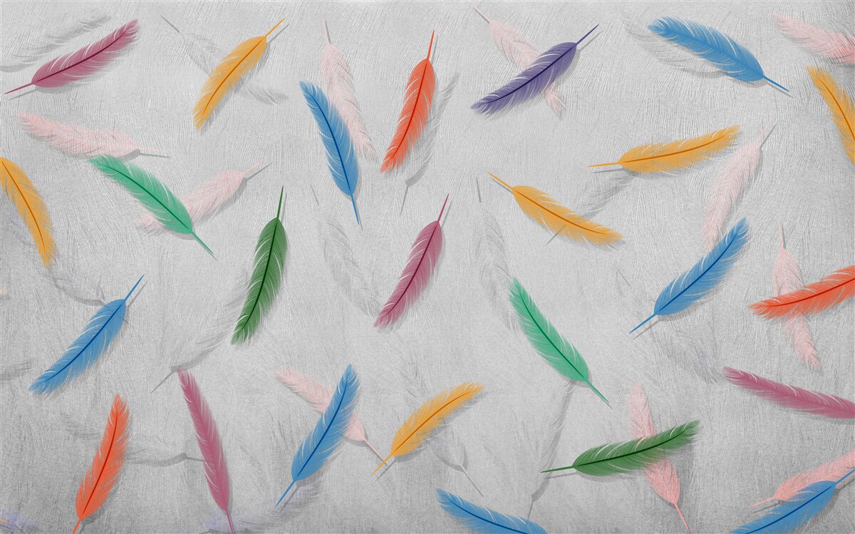 Fototapeta kolorowe pióra o tym samym kształcie