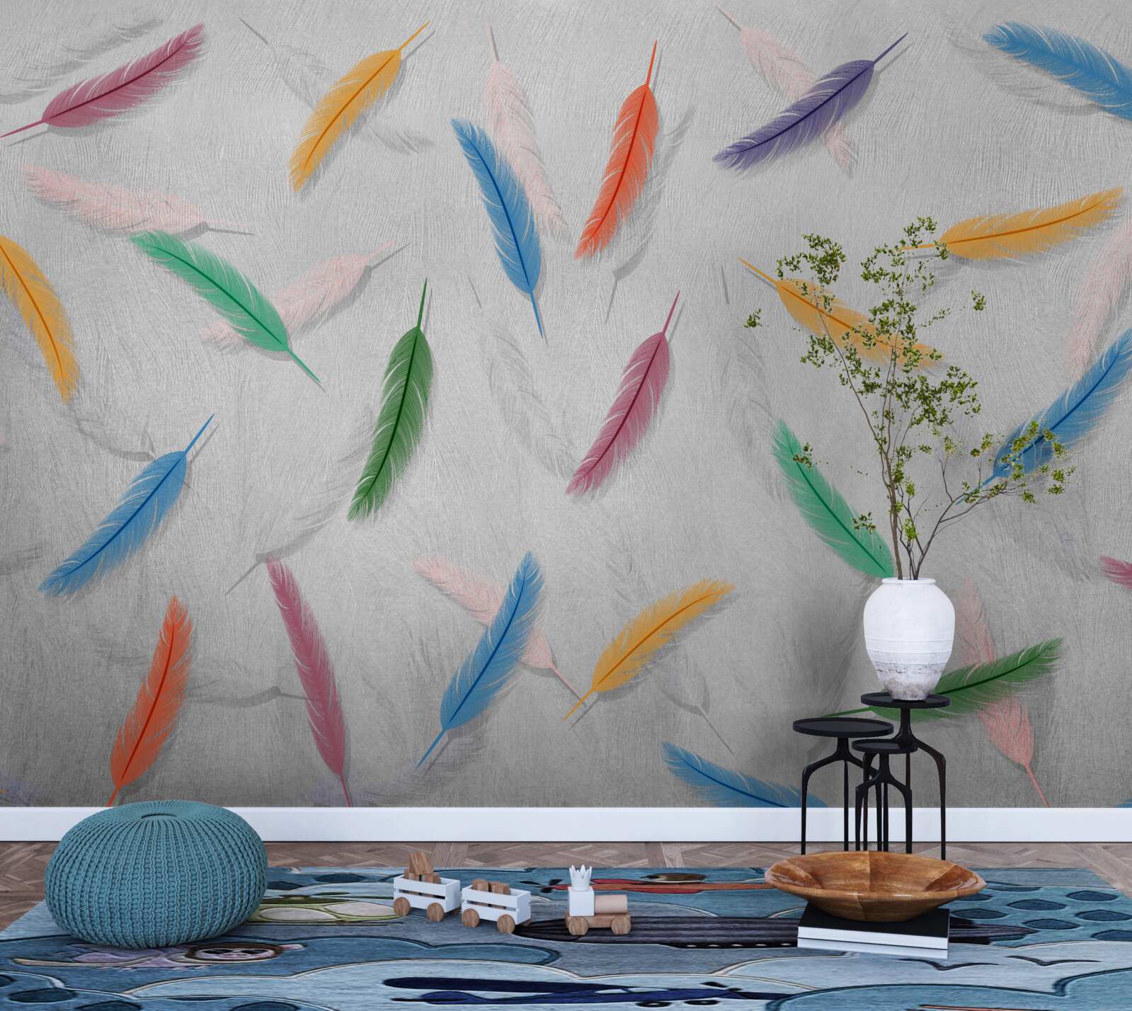 Fototapeta kolorowe pióra o tym samym kształcie