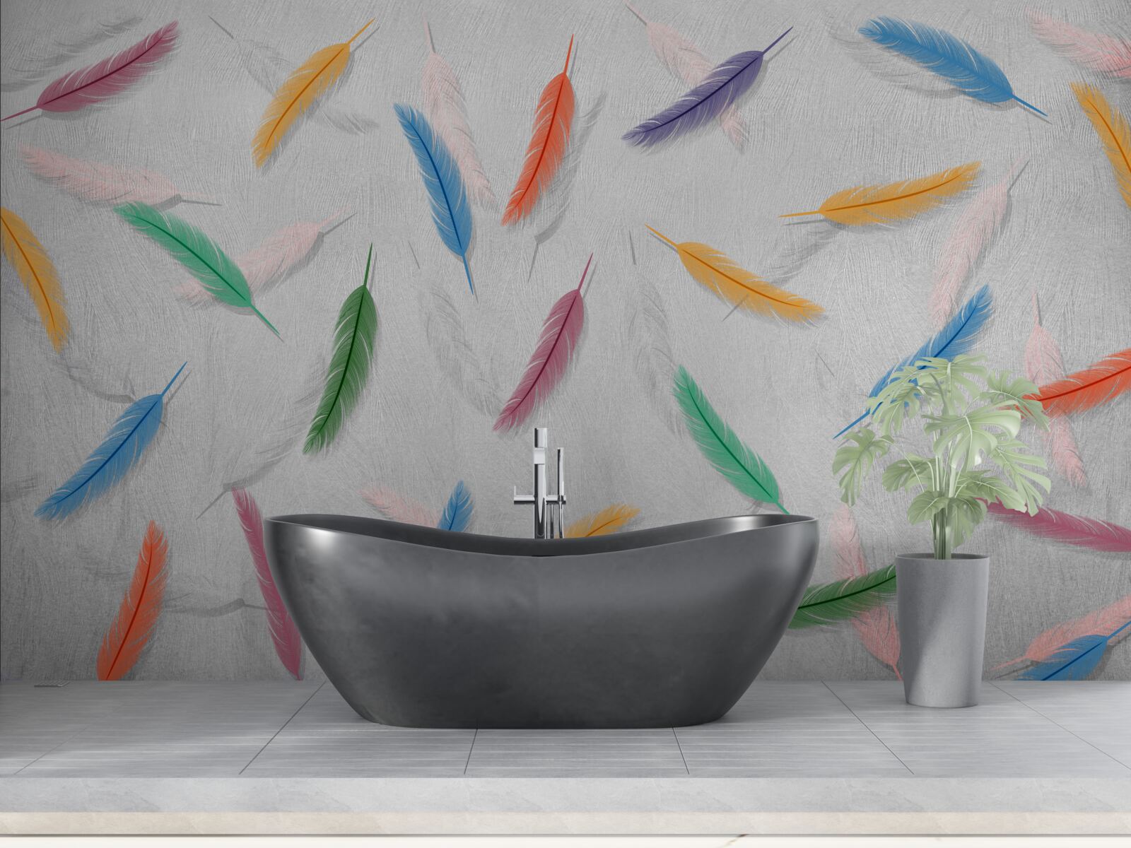 Fototapeta kolorowe pióra o tym samym kształcie